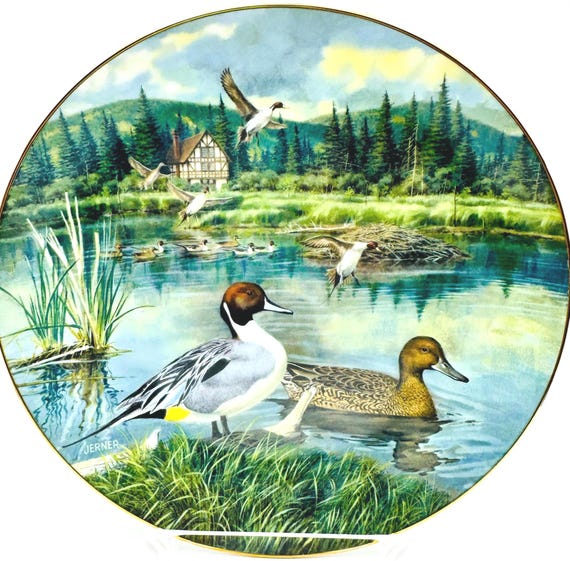 Nature-Inspired Vintage Plate: Jerner's Pintail Ducks by Knowles