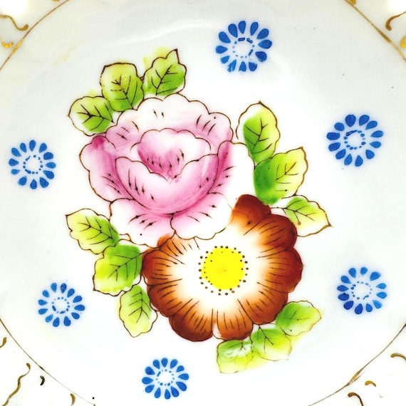 Vintage Hudson China Occupied Japan Shallow Bowl | Hand Painted Floral Design