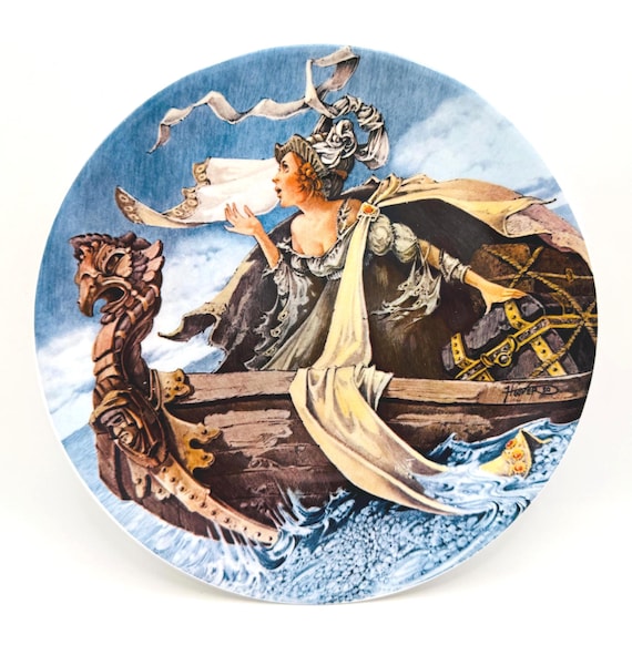 Collectible Canterbury Tales Plate - Man of Law's Tale by G.A. Hoover, Longton Crown Pottery
