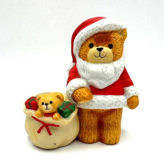 1980 Lucy & Me Santa Bear Taper Candle Holder