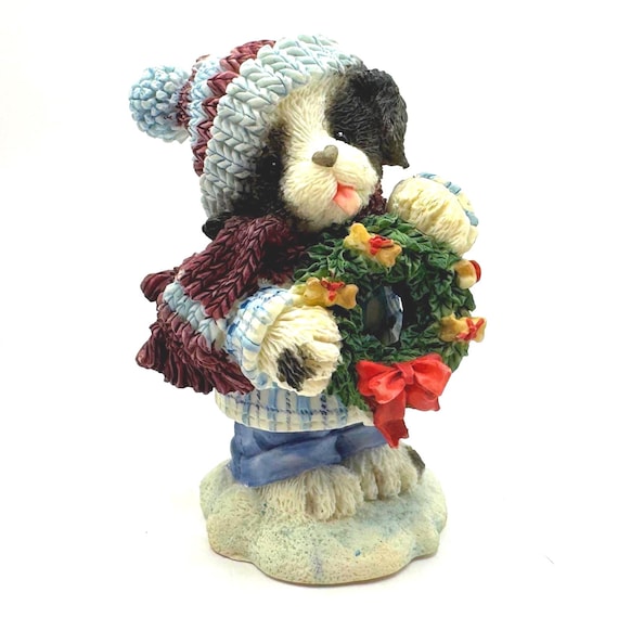 Vintage Enesco Dog Figurine: Mary Had A Farm Christmas Decor