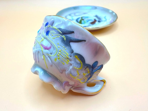 Vintage Miniature Dragonware Tea Set Niagara Falls Canada Made in Japan Moriage Porcelain