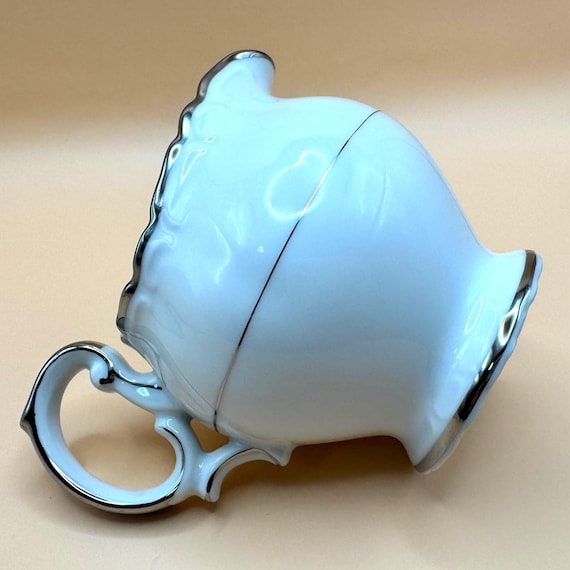 Vintage Silver Sonata Platinum Trim Creamer | Fine China Made in Japan