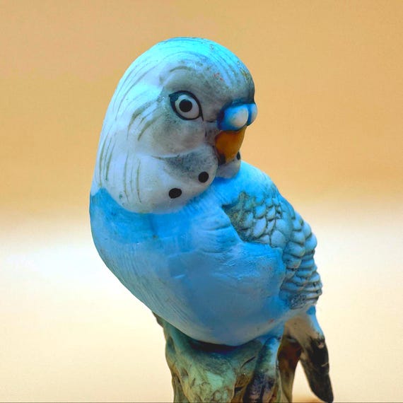 Vintage Lefton Blue Parakeet Bird Figurine KW 1251