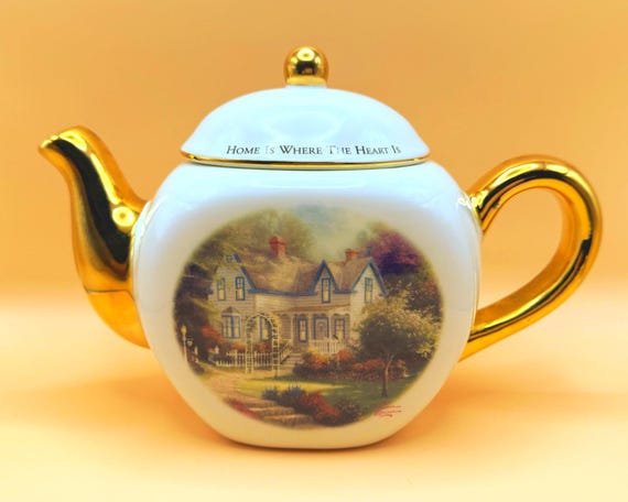 Thomas Kinkade Teapot Home Is Where Heart Is II