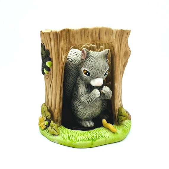 Enchanting Woodland Squirrel Figurine - Franklin Porcelain 1984 - Jacqueline B. Smith Collectible