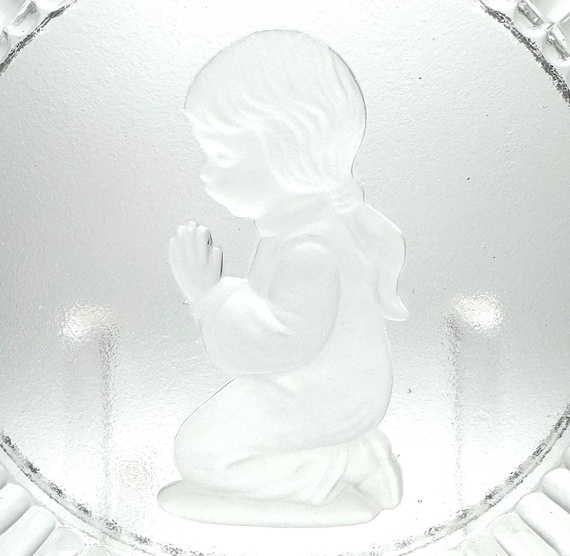 Elegant Vintage Goebel 1978 1st Edition Annual Crystal Plate with Girl Praying