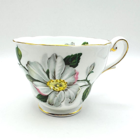 Elegant Vintage Royal Standard Bone China Tea Cup | Camellia
