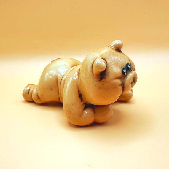 Vintage Ceramic Pig Figurine Reclining Pig Farmhouse Decor