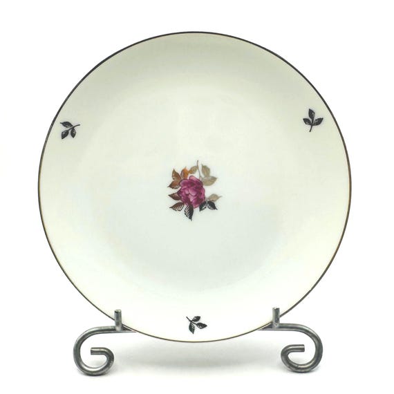 Elegant Fukagawa Arita Hand Painted Dessert/Bread Plates - Pink Rose & Platinum Accents