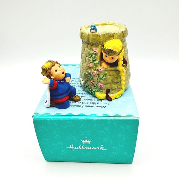 Vintage Hallmark Merry Miniatures - Rapunzel 2 Piece Set - 1997 Sue Tague Sculpture