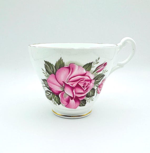 Elegant Vintage Royal Ascot Bone China Tea Cup with Pink Rose Design