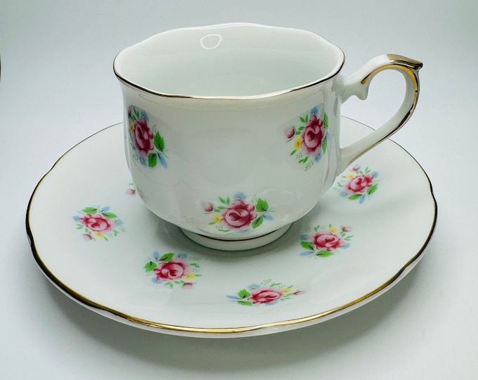 Collectible Vintage FTD Pink Rose Floral Teacup & Saucer - Cottage Chic ...