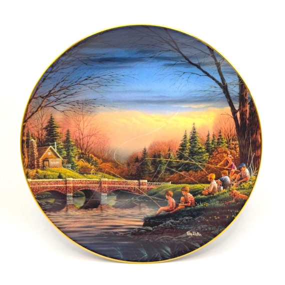 Vintage Terry Redlin Spring Fishing Collector Plate | Hadley Collection