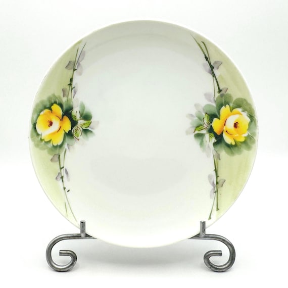 Vintage Meito Hand Painted Bread and Butter Plate - Yellow Floral Design