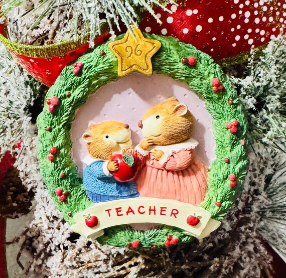Vintage Hallmark Apple for Teacher Ornament 1996 - Teacher Gift