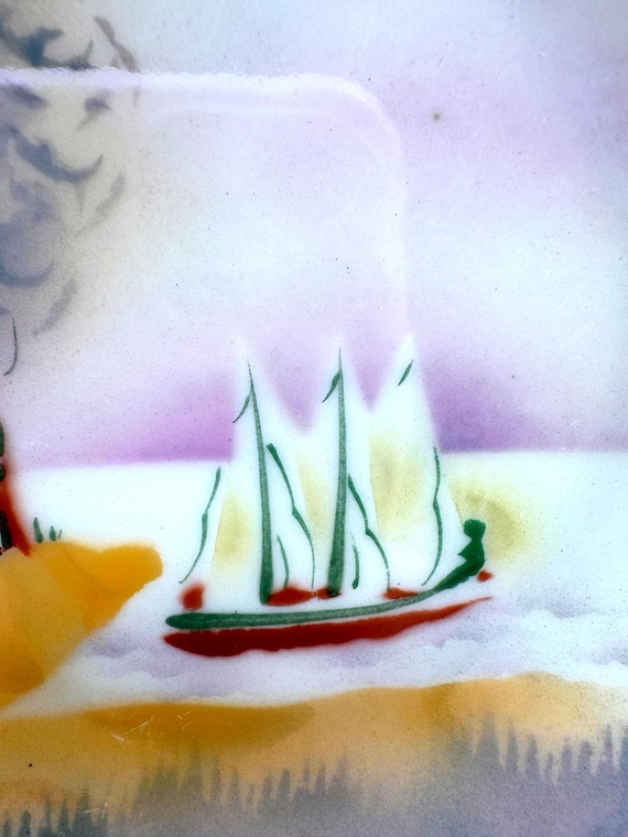 Prov Saxe E.S. Germany Hand-Painted Sailboat Plate - Luster Finish by Carl Schlegelmilch