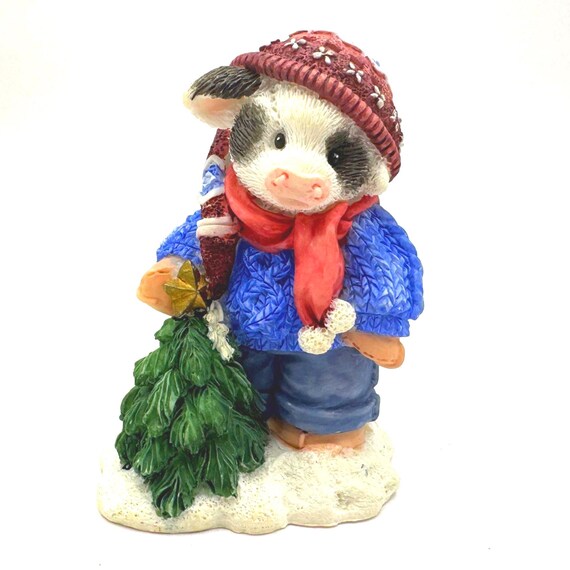 Mary Mary Had a Farm Figurine: Vintage Enesco Cow Decor