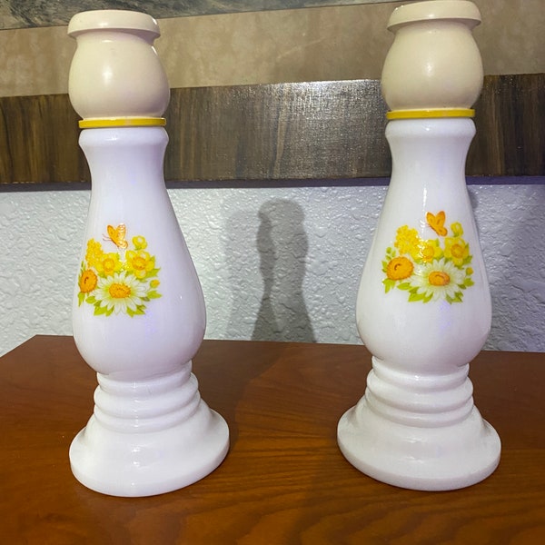 Vintage Avon Collectible Buttercup Perfume Bottles/Candle holders