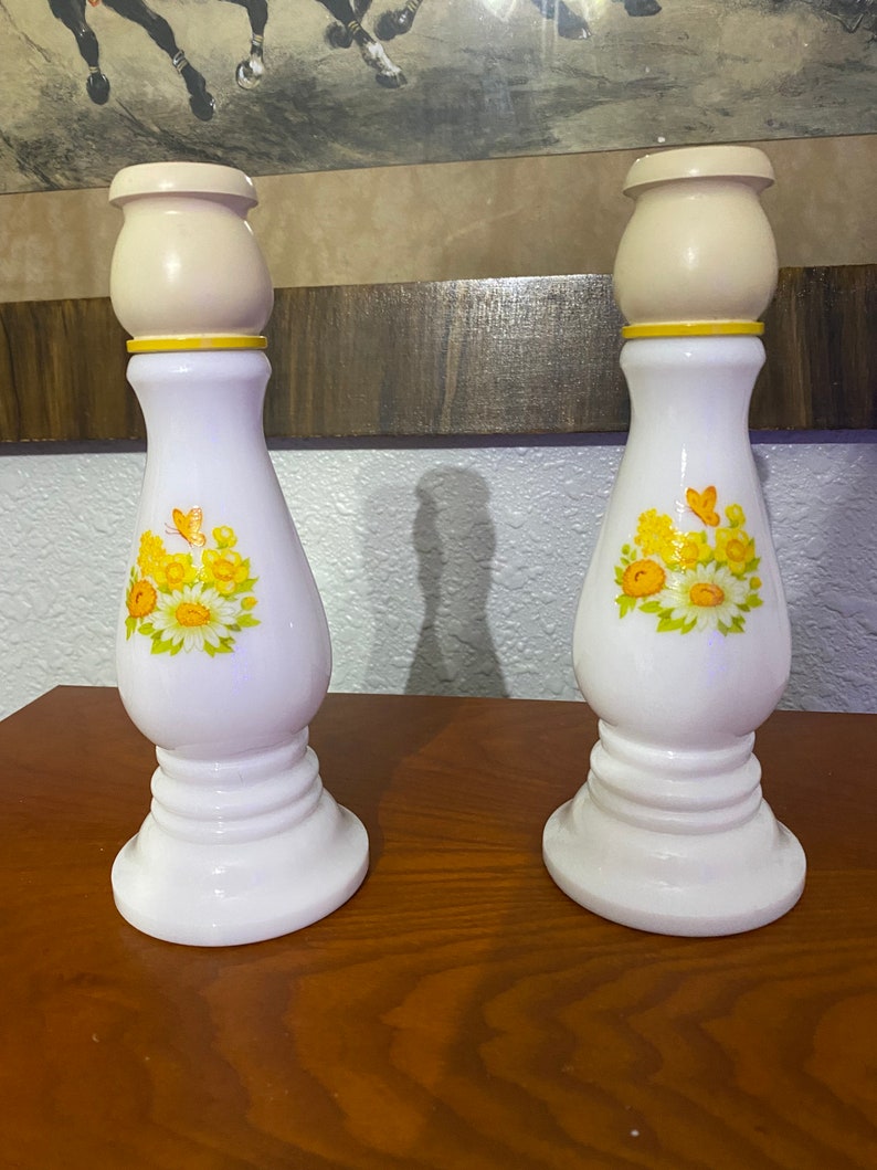 Vintage Avon Collectible Buttercup Perfume Bottles/Candle holders image 1