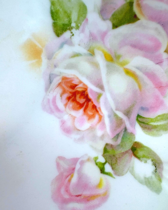Antique Leuchtenburg Germany Pink Rose Porcelain Bowl