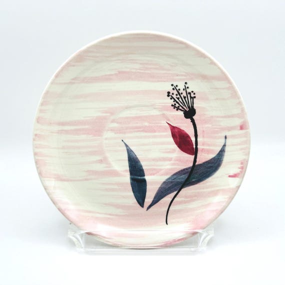 Charming Stetson Saucer Replacement - Vintage Hand Painted Pink Saucer with Delicate Floral Design
