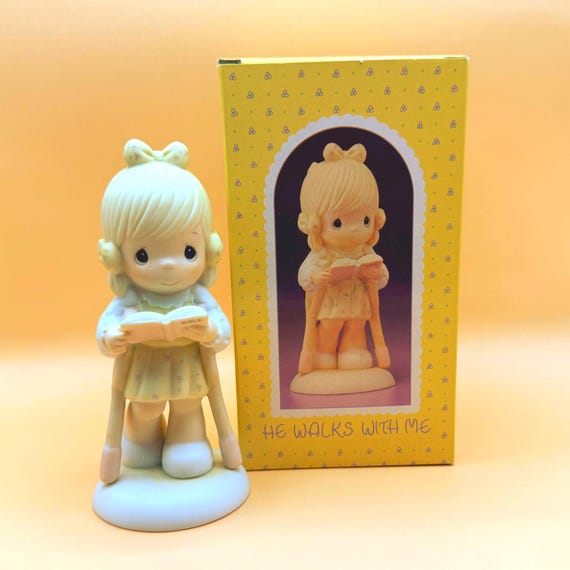 Precious Moments He Walks With Me Figurine 1987 Limited Edition With Box