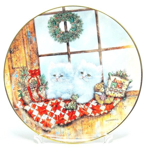 Vintage Knowles 'Cozy Company' - Joseph Giordano - Plate 4 - 'A Purrfect Point of View' - Gift for Cat Lover