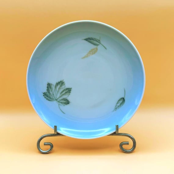 B&G Denmark Blue Ombre Plates Leaf Pattern Vintage