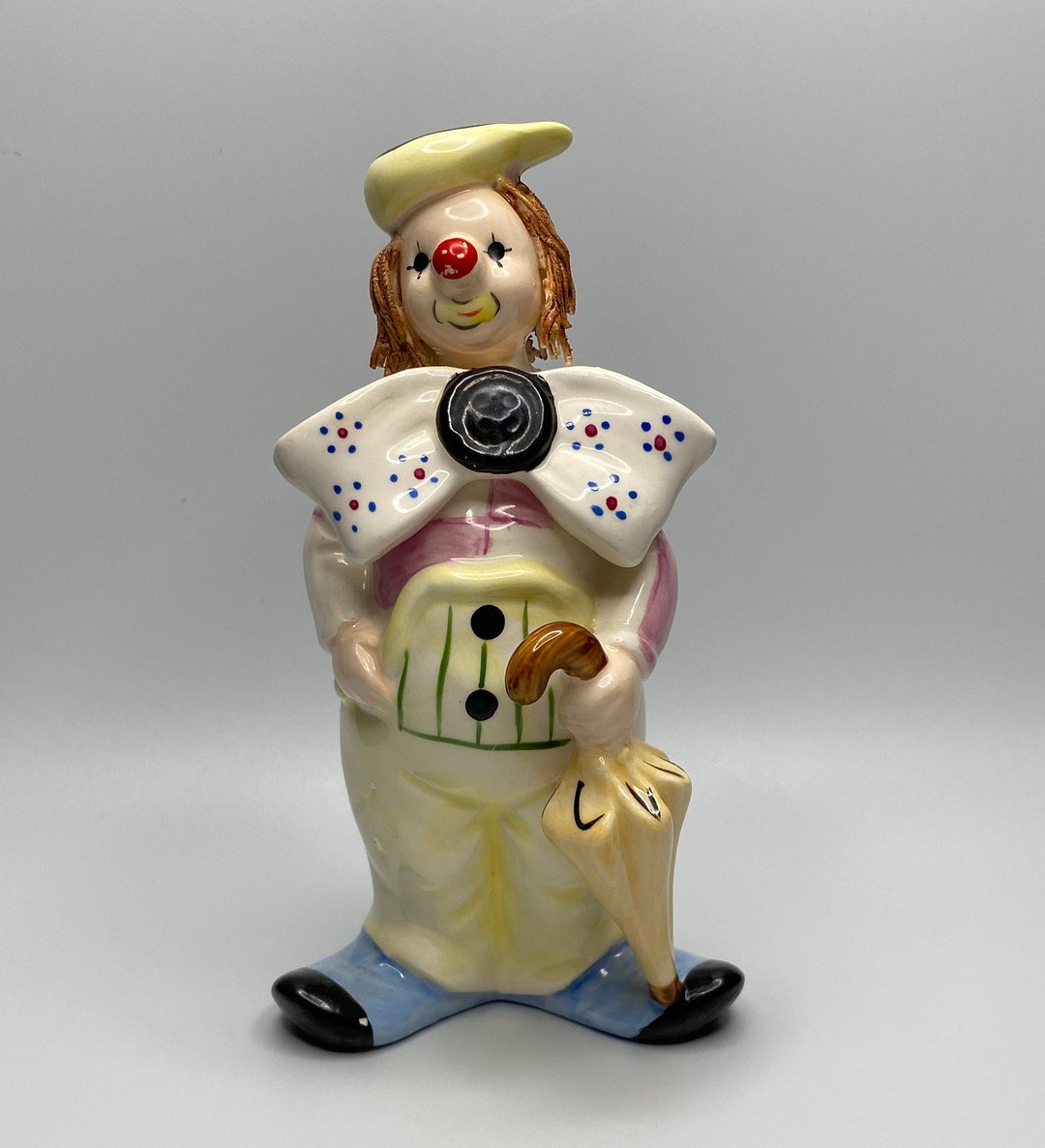 Vintage Enesco Clown 1984 Clown Holding Umbrella Vintage Collectible