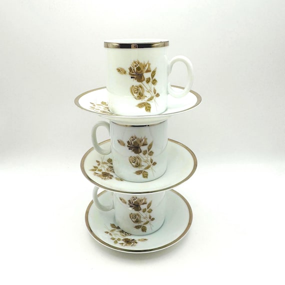 Vintage Floral Porcelain Demi Cups by Renner - Select Quantities