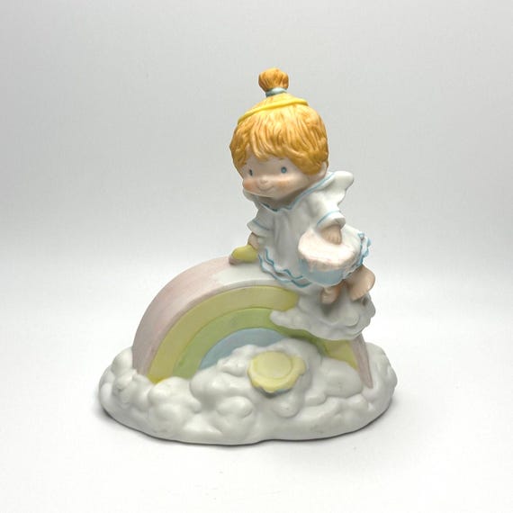 Vintage Katybeth 1984 Hallmark Figurine - 'You Make God's World More Beautiful' - Angel and Rainbow Figurine