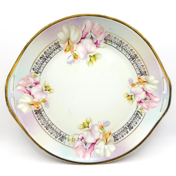 Pastel Florals Vintage Platter - Bavarian Made with Gold Detailing