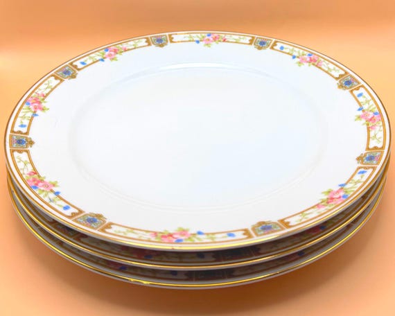 Antique Noritake Carmen Nippon Dinner Plates Set of 3