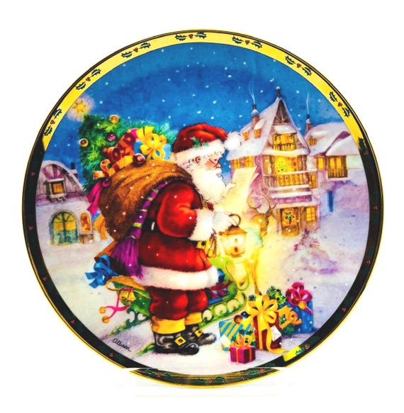 Sue Allison 'Tis the Season Vintage Christmas Plate - Danbury Mint Holiday Dreams Decoration