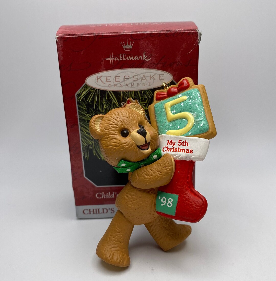 Vintage Hallmark Christmas Ornament child's Fifth Christmas Gift for 5