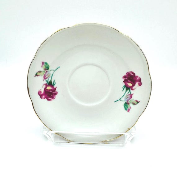 Vintage Japan Saucer with Pink Roses - Elegant Gold Trim - Replacement China