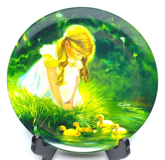 Vintage Donald Zolan Children & Pets Art Plate  - 'Golden Moment'