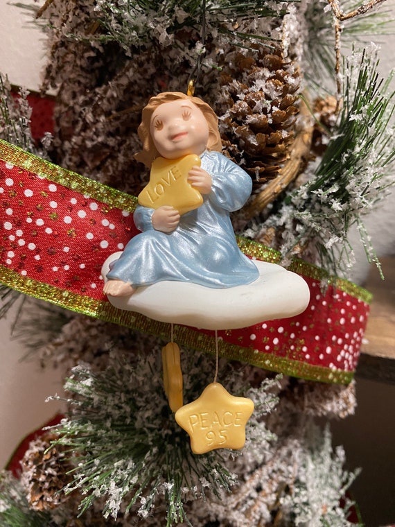 Vintage Hallmark 1995 Three Wishes Love Joy Peach Hallmark Keepsake Ornament
