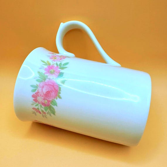 Shabby Chic Bone China Mug Pink Floral England Cottagecore Cup