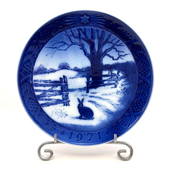 Royal Copenhagen Christmas Plates - 1969 Goose Farmyard & 1971 Hare in Winter - Choice of 2