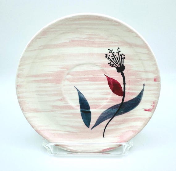 Charming Stetson Saucer Replacement - Vintage Hand Painted Pink Saucer with Delicate Floral Design