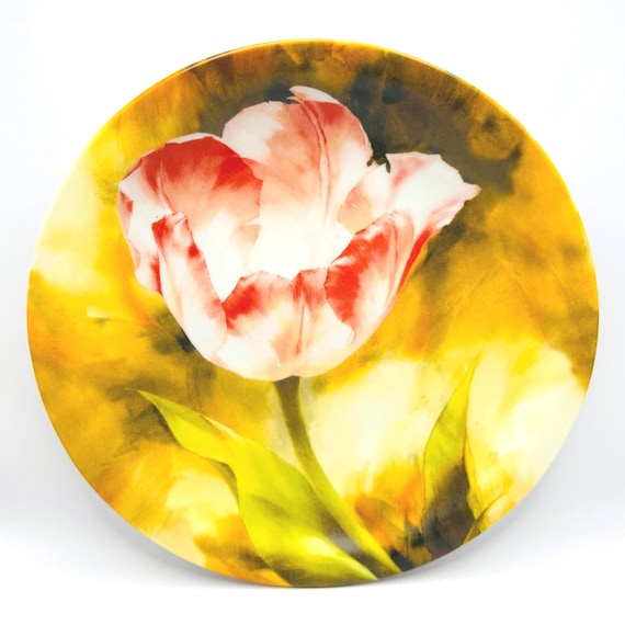 Retro WCL Pink Tulip Cake Platter - Vintage Kitchen Decor