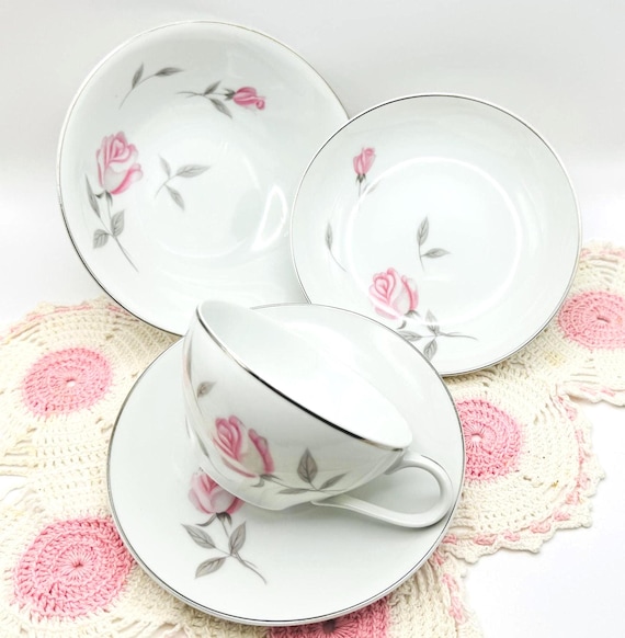 Charming Vintage Argent Rose Fine China - Your choice from soup bowls, teacups & saucers | Gambles Import Japan