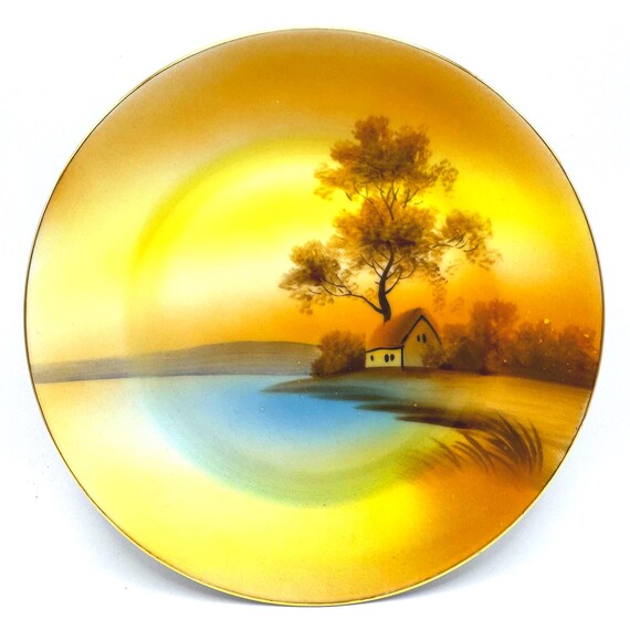 Noritake Vintage Plate - Hand-Painted Scenic Countryside Decor