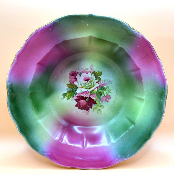 Vintage H.R. Wyllie Porcelain Display Bowl, Floral Center