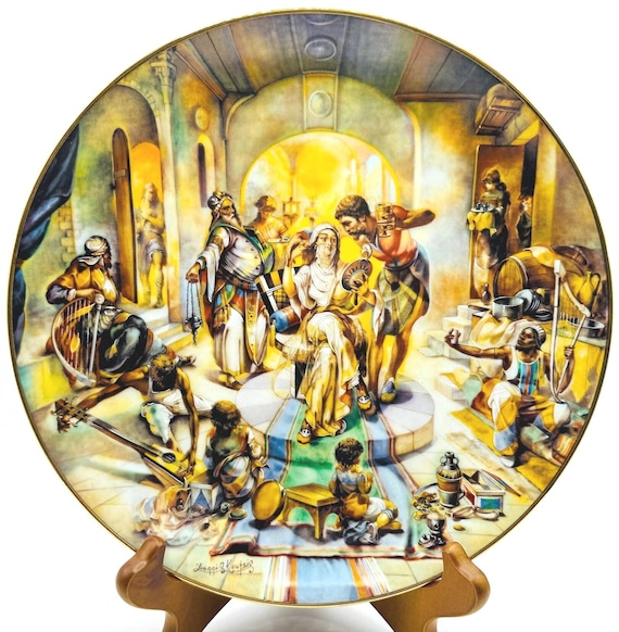 Vintage Yiannis Koutsis Plate #8: Jacob's Wedding from 'The Creation' Series 1978