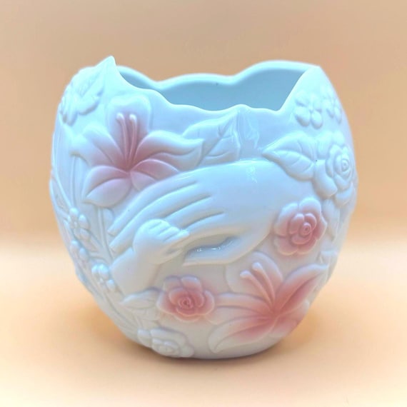 Vintage 1993 FTD Mother & Child Hands Floral Vase