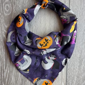 Creepy Sloths Halloween Dog Bandana: Handmade Cotton tie style