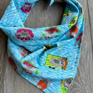 Sloth Summer Dog Bandana: Handmade Cotton Pet Scarf